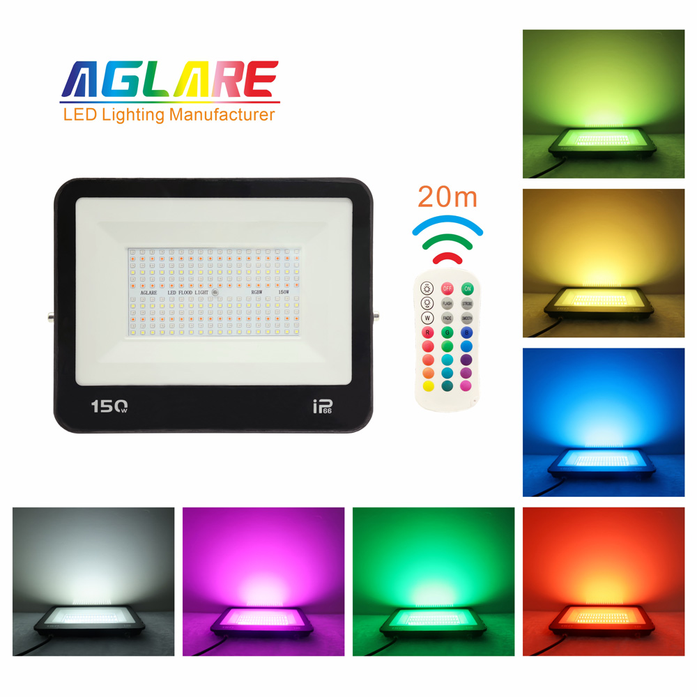 RGBW 150W LED Flood Light with Remote Controller