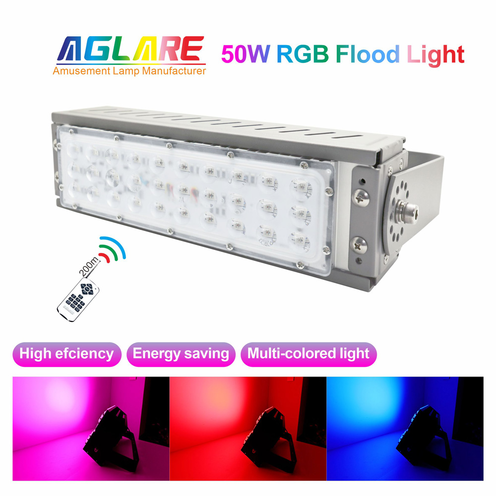 50W RGB LED Flood Light Outdoor Grey IP65 Spotlight