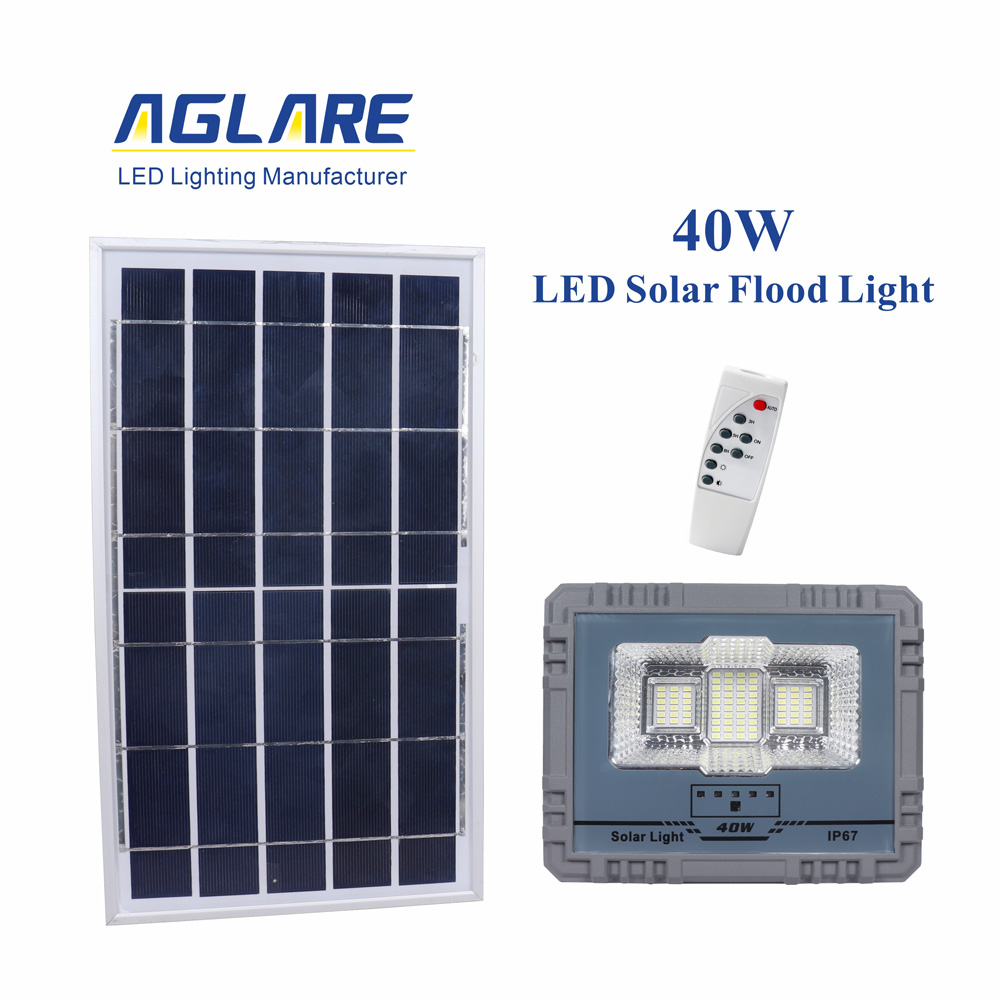 LED Solar Flood Light 40W IP67 Waterproof 