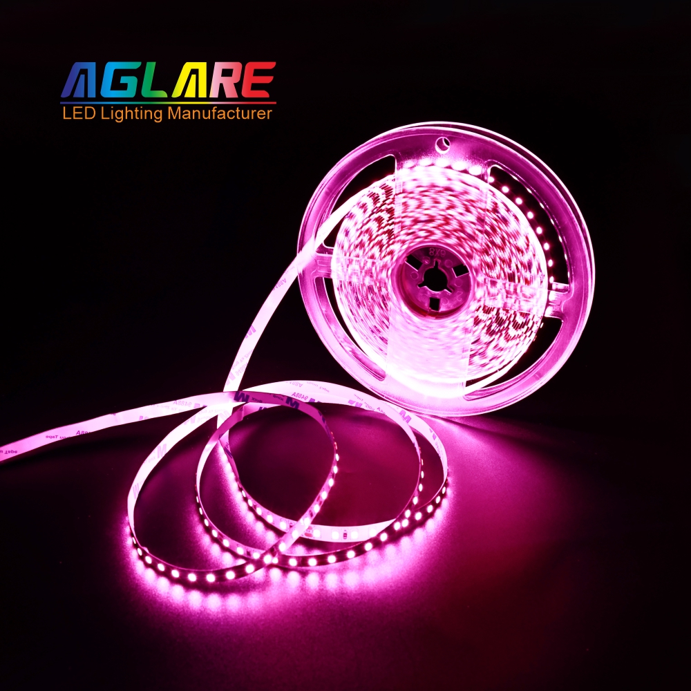 Pink LED Strips 12V 24V SMD2835 S Shape Bendable 120 Leds/M 8mm 10 Metre