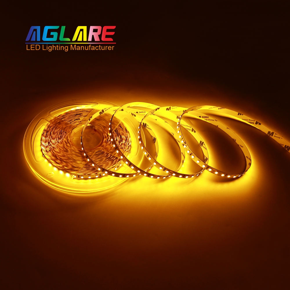 12V 24V Dimmable Yellow LED Strip Light Bright 2835 120LED/m