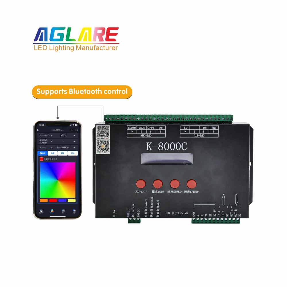 Bluetooth Connection K-8000C Programmable RGB Pixel SD Card LED Controller